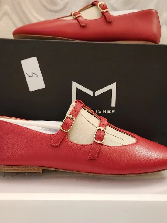 Marc Fisher "Evie" Medium Red Ballet Flats. NIB. Size 9 - Picture 1 of 9